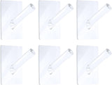 6 Pieces Clear Acrylic Hat Hooks or Wall Heavy Duty Wall Mounted Coat Clothes Towels Hook Sel Adhesive Jewelry Organizer Hanging Display Rack Seamless Stick or Home Bathroom Bedroom Oice