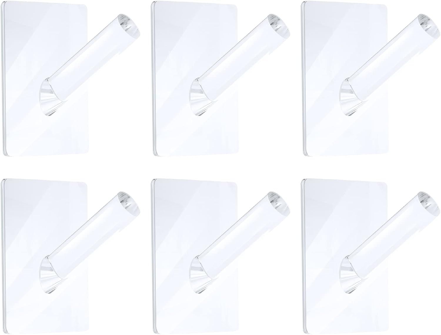 6 Pieces Clear Acrylic Hat Hooks or Wall Heavy Duty Wall Mounted Coat Clothes Towels Hook Sel Adhesive Jewelry Organizer Hanging Display Rack Seamless Stick or Home Bathroom Bedroom Oice