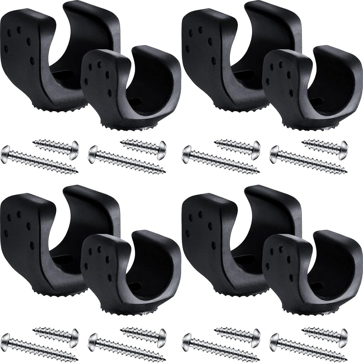 8 Pieces lashlight Mounting Brackets with Screws Versatile Clip Mount, Universal lashlight Holder or LED lashlights and Similar Things, Bicycle Car Truck Accessories (4 Big, 4 Small)