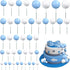 66 Pcs Ball Cake Topper Decorations Mini Balloon Sticks DIY Cake Picks Insert oam Balls or Graduation Wedding Party Birthday Decorating Supplies(Blue, White)