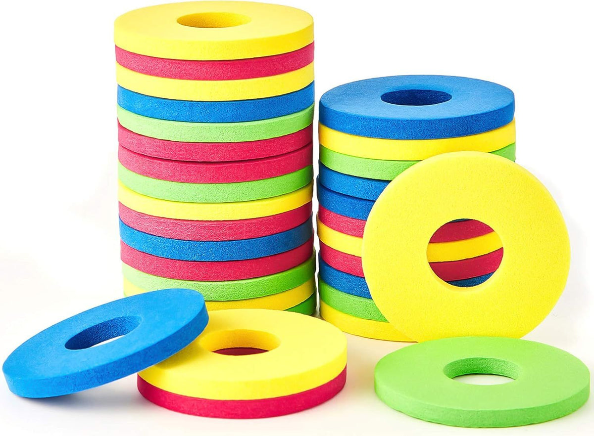 36 Pieces oam Disc Shooter Spare lying oam Disc Toy or Remote Control Robot Toy, Red, Blue, Yellow, Green