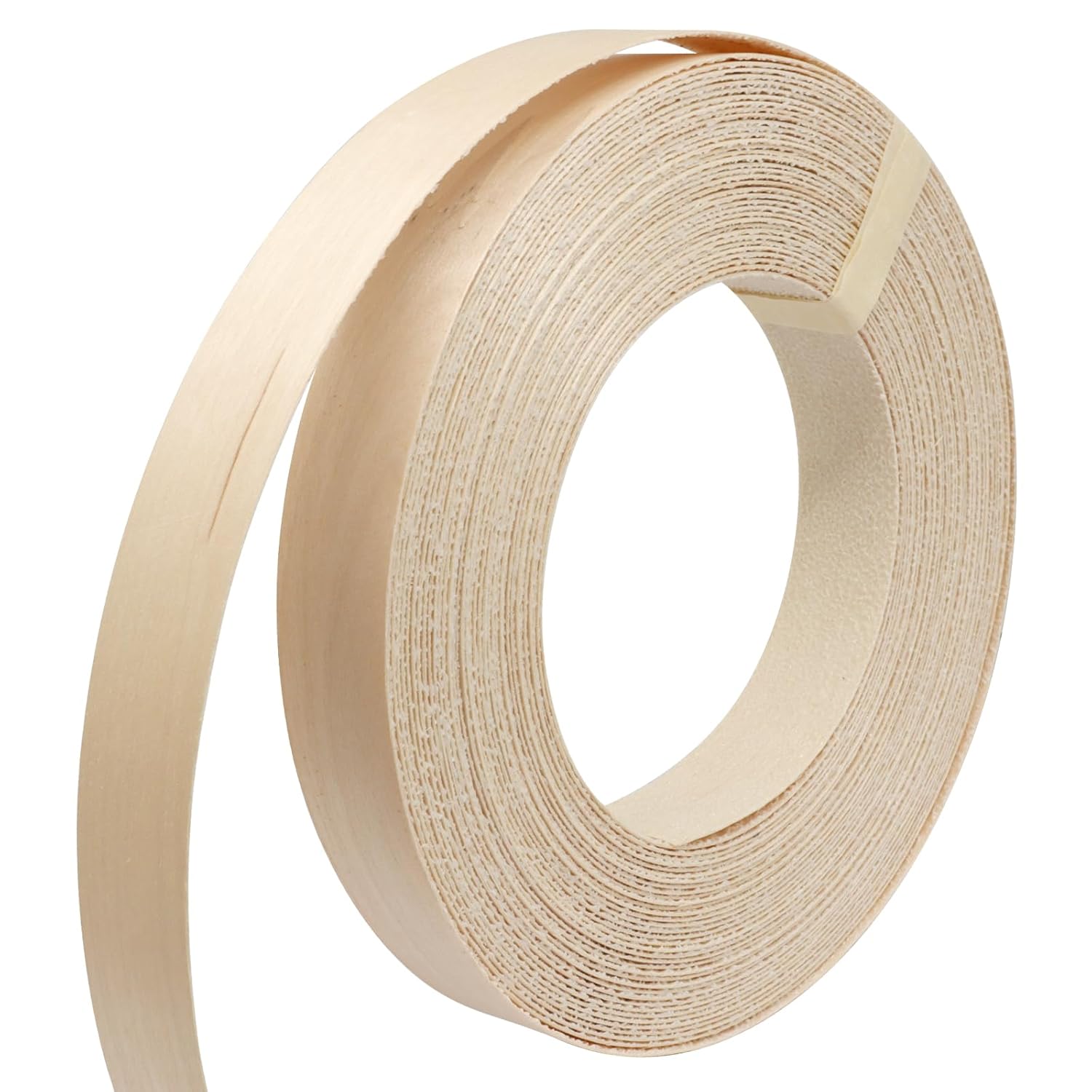 Biaungdo Birch Edge Banding 7/8 Inch x 50ft, Wood Veneer Roll Tape Banding Pre-Glued, Iron-on Veneer Edging Band Strips for Cabinet, Furniture Restoration