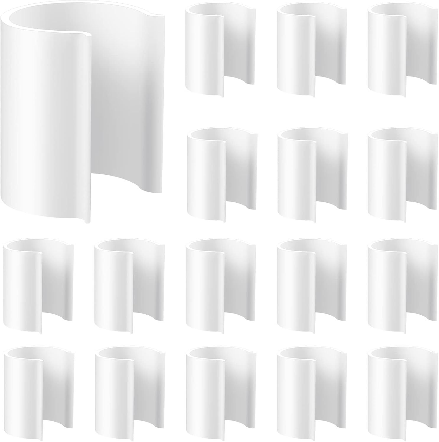 16 Pcs White Pool Cover Clips or Above Ground Pools PVC Clamps or Swimming Pool Wind Guard Cover Clips or 1-1/2 Inch PVC Pipe or Securing Swimming with Metal Railing