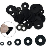 200 Pcs lat Rubber Washers Assortment Kit: Black Rubber lat Washer or Bolts/aucets/Screws/Garden Hose/Plumbing, 5 Sizes