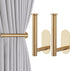 2 Pack Adhesive Curtain Holdbacks Curtain Tie Backs Curtain Holdbacks No Drill Curtain Pull Backs Adhesive Curtain Hooks Curtain Holders or Drapes (2, Gold)