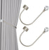 Upgraded Curtain Tiebacks Set o 2 - Wall Mounted Heavy Duty Adjustable Curtain Holdbacks or Heavy Curtains,U-Shaped Curtain Pull Backs with 180°lexible Angle (2, Silver with Crystal Ball)