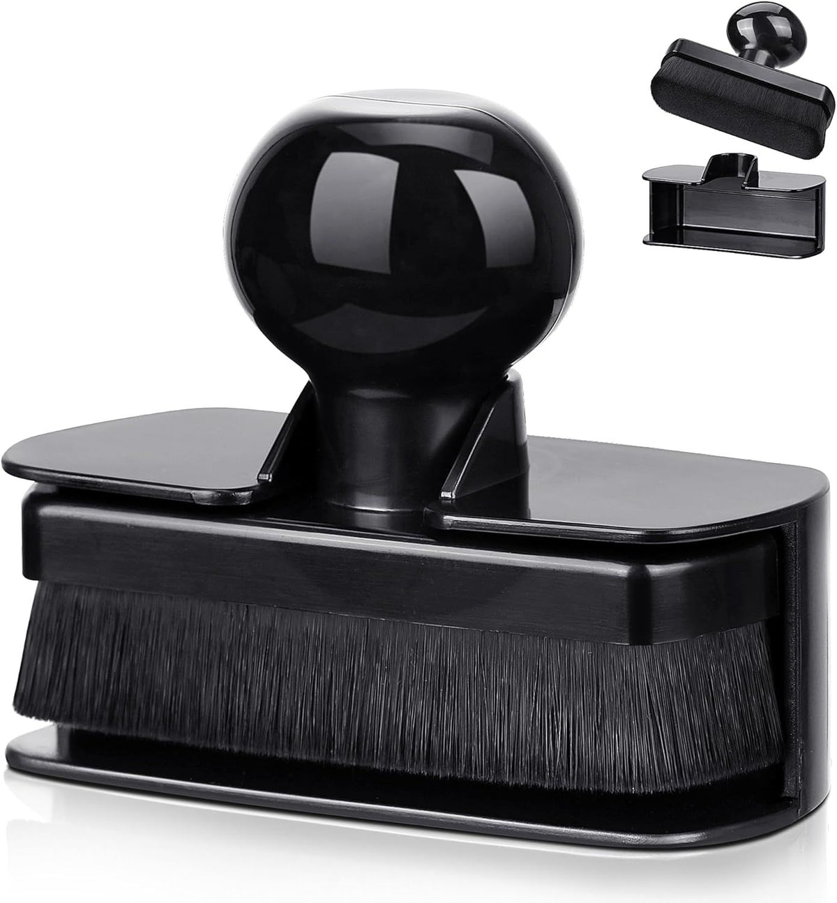 Car Tire Shine Applicator,Large Vegan Tire Shine Brush - Automotive Tire Dressing Applicator Brush with Storage Stand or Tire Detailing & Car Wash Kit, Black, 3.6 Inch Length (Black)