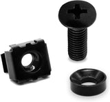 Biaungdo 30 Pcs M5 x 16mm Rack Screws and Cage Nuts, Computer Rack Mount Cage Screws & Nuts & Washers for Server Console Mounting, Rack Mount, Cabinets(Black)