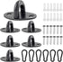 Biaungdo 6 Pcs Stainless Steel Ceiling Hooks, Black 1.54" x 1.06" Pad Eyes Plate Marine Hardware Ceiling Hooks with Screws & Expansion Tube