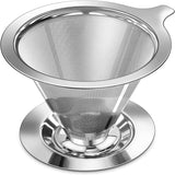 Pour Over Coee Dripper, Slow Drip Paperless Coee ilter, Pour Over Coee Maker or 1-2Cups Brew, Double Mesh Design o Manual Reusable Cone ilter