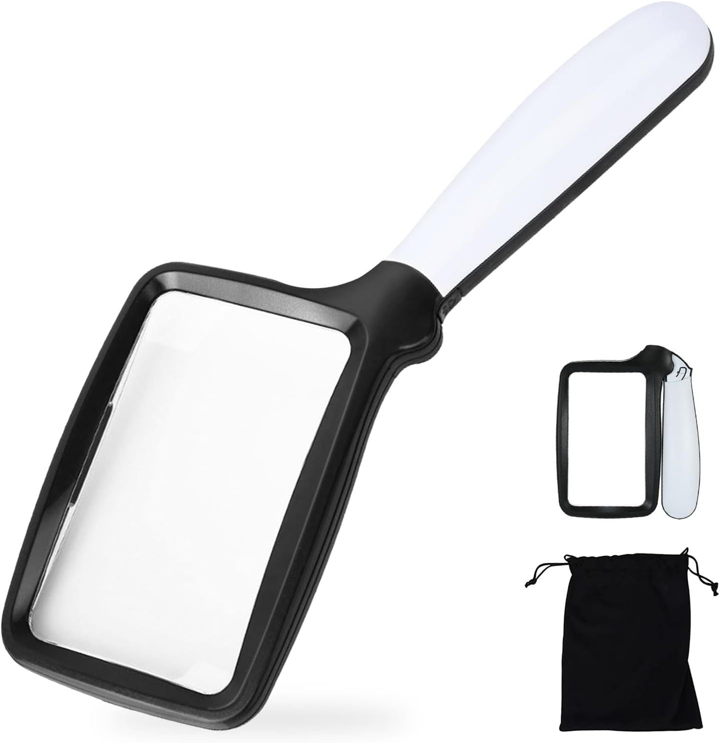 olding Handheld Magniying Glass with Light, 3X Large Rectangle Reading Magniier with Dimmable LED or Macular Degeneration Seniors Reading Inspection Coins Jewelry