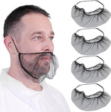 100 pcs Elastic Black Comortable Protective Beard Covers 18" Disposable Nylon Breathable Beard Net or Men