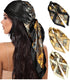 35” Large Square Satin Head Scar - 3Pcs Satin Hair Scarves Silk Bandana Scar Headscar Silk eeling Scar or Women