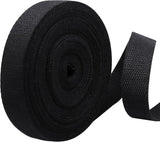 Biaungdo 1 Inch 12 Yards Cotton Webbing Straps, Black Polyester Weave Webbing for Bags Handles, Tote Bag, Purse Straps, Cloth Belt, Sewing DIY Crafts Bags Making