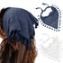 loral Tassels Hair Scar Headband - 2PCS Cotton Hair Bandana Scar With Tassels Tie Back Head Kerchie Headband or Women and Girls (Navy Blue+White)