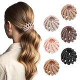 6Pcs Bird Nest Magic Hair Clips Hair Nest or Bun Strong Ponytail Holders Hair Accessories or Women Girls (Neutral, Small)