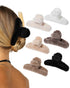 Plush Clip - Hair Clip, 6 Pcs Rectangular Cute Hair Clips or Women, Large Hair Barrettes or Thick Hair, Non Slip Hair Jaw Clips or Girls, Camel/Coee/Beige/Khaki/White/Black