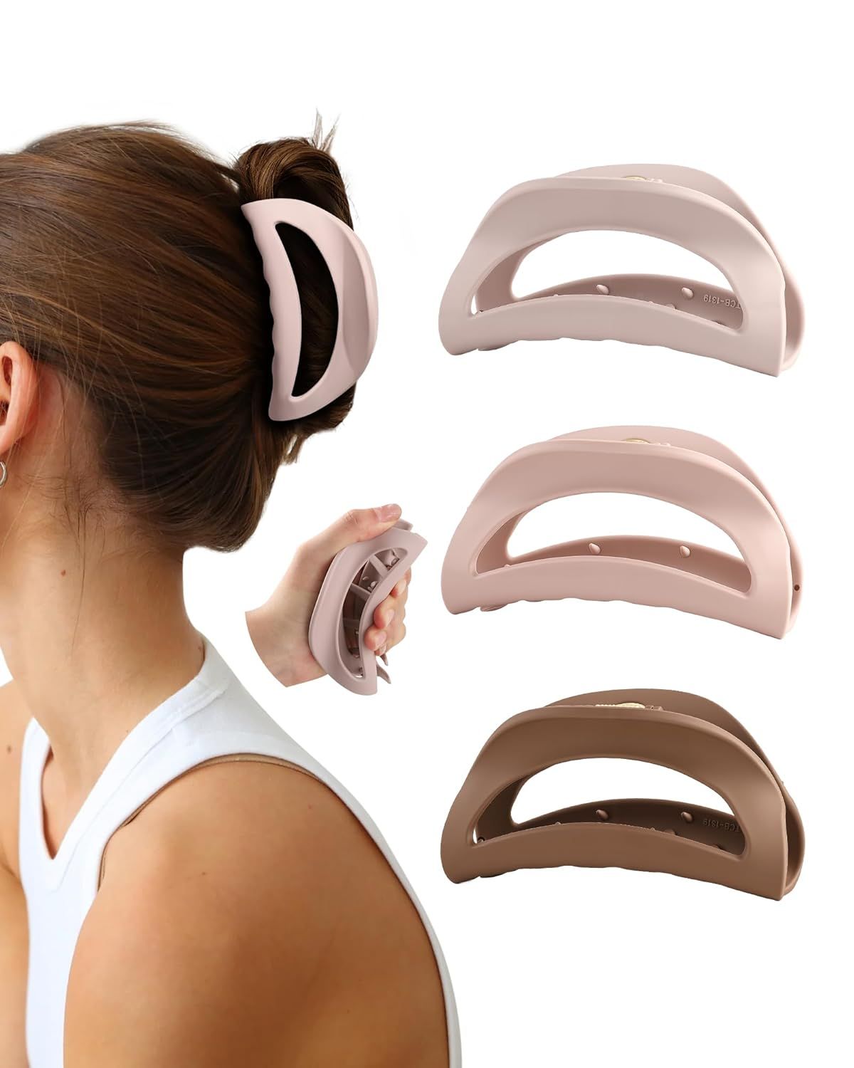 3Pcs Silicone Hair Clips lexible Claw Clips or Women Cloud Clip Bendable Large Hair Claw Clip
