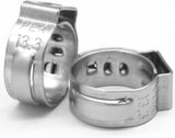 Biaungdo 50 Pcs 3/8 Inch PEX Cinch Clamps Crimp Rings, 304 Stainless Steel PEX Cinch Crimp Rings Pinch Clamps Single Ear Hose Clamp for PEX Tubing Pipe Fittings Connection