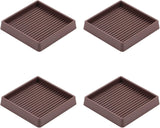 3X3 Rubber Caster Cups, Non Slip urniture Pads, Anti-Slip urniture Gripper, Anti Skid urnitures eet, Anti Slide loor Protector or Bed Couch Stoppers (Brown, 4 Pack)