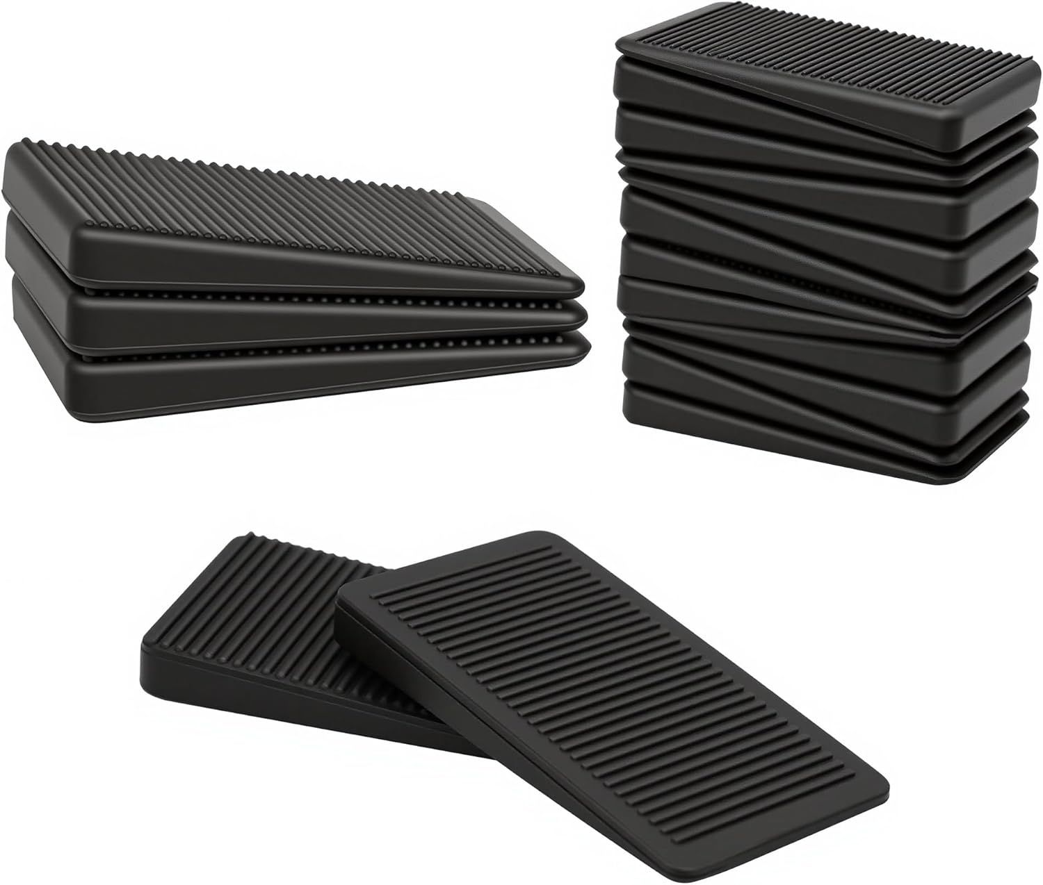 urniture Levelers, lexible Plastic Shims urniture Leveling Wedge Shims Anti-Wobble Pad or Chair Table Couch Bed Toilet or Home Improvement (Black, 20 Pack)