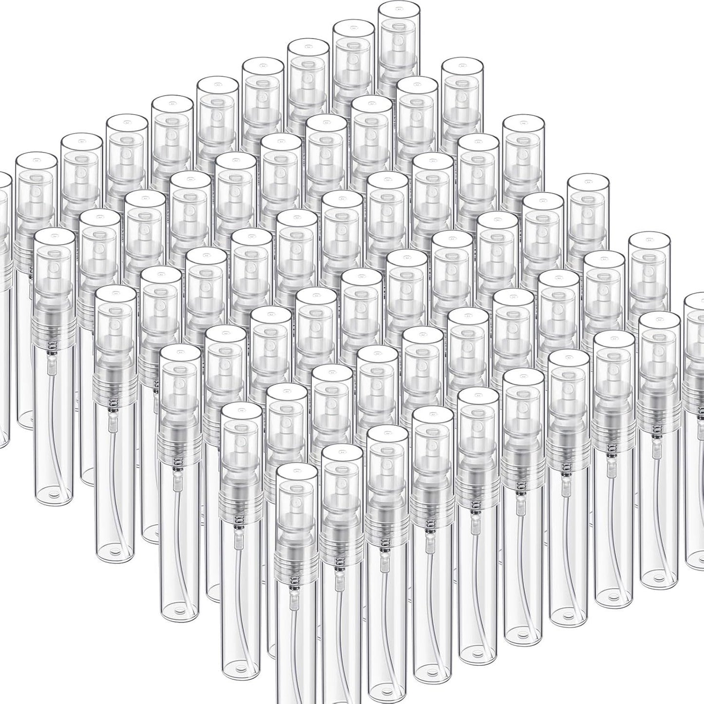 60PCS 5ml Mini Spray Bottle, Mini Clear Plastic Spray Bottle Empty, ine Mist Reillable Mini Perume Bottle, Perume Atomizer, Small Empty Sample Containers, Plastic Portable Travel Bottle