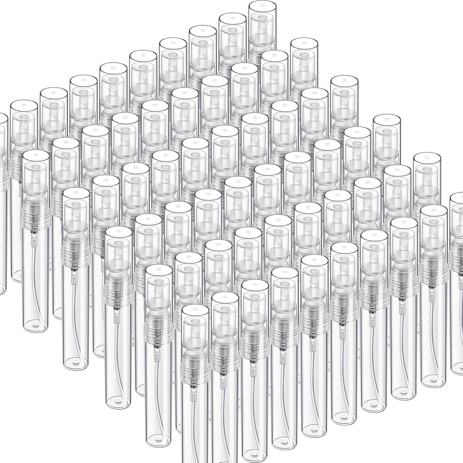 60PCS 5ml Mini Spray Bottle, Mini Clear Plastic Spray Bottle Empty, ine Mist Reillable Mini Perume Bottle, Perume Atomizer, Small Empty Sample Containers, Plastic Portable Travel Bottle