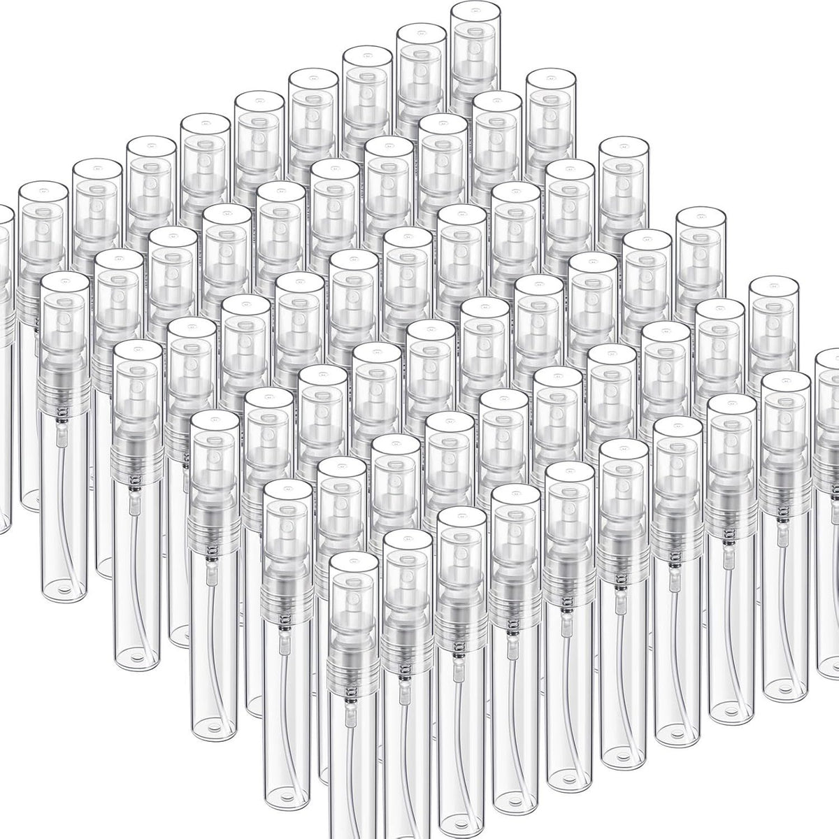 60PCS 5ml Mini Spray Bottle, Mini Clear Plastic Spray Bottle Empty, ine Mist Reillable Mini Perume Bottle, Perume Atomizer, Small Empty Sample Containers, Plastic Portable Travel Bottle