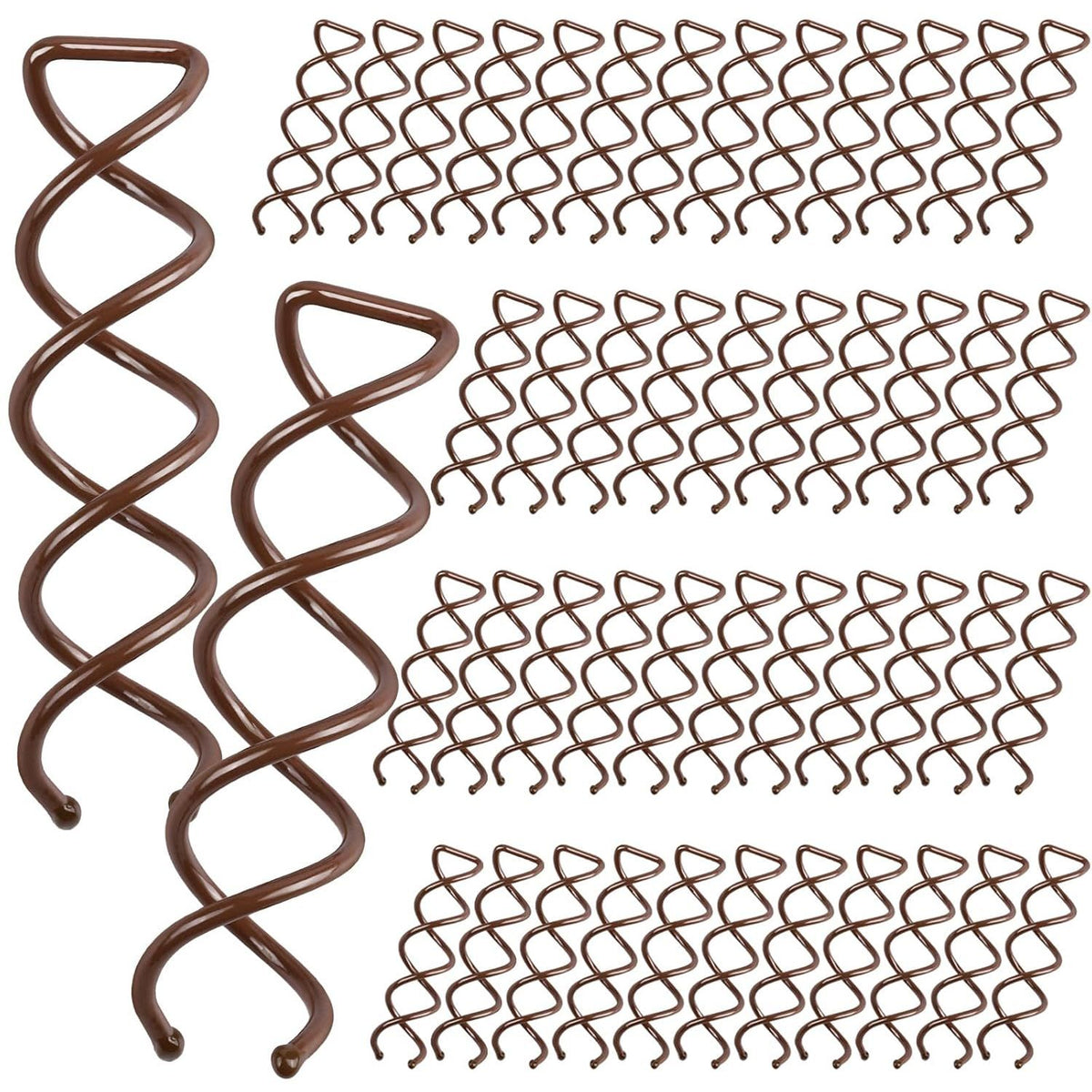 50PC Spiral Hair Pins Set, Spin Pins Spiral Bobby Pins or Girls, Women and Kids, Non-Scratch Round Clip & Bun Twist, Stylish Bun Bobby Pins, Premium Spin Pins or Hair, Brown