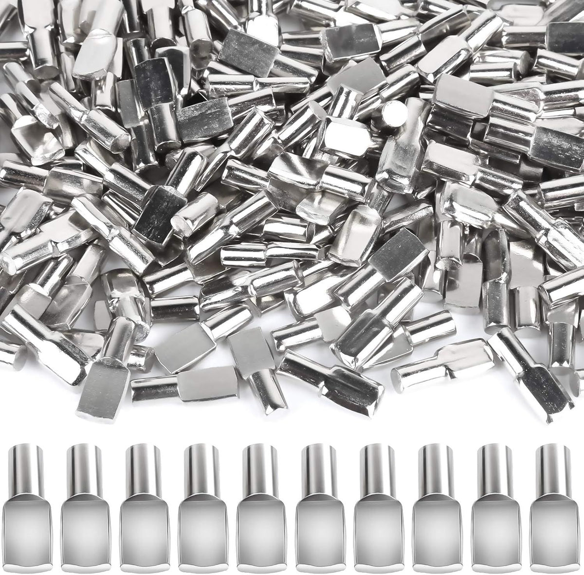200 PCS 5mm Shel Pins, Shel Pegs, Metal Nickel Shel Pins, Shel Support Pegs, Cabinet Shel Pegs, Shel Pegs or Shelves, Shel Pins 5mm, Spoon Shaped Cabinet Support Pegs Holder
