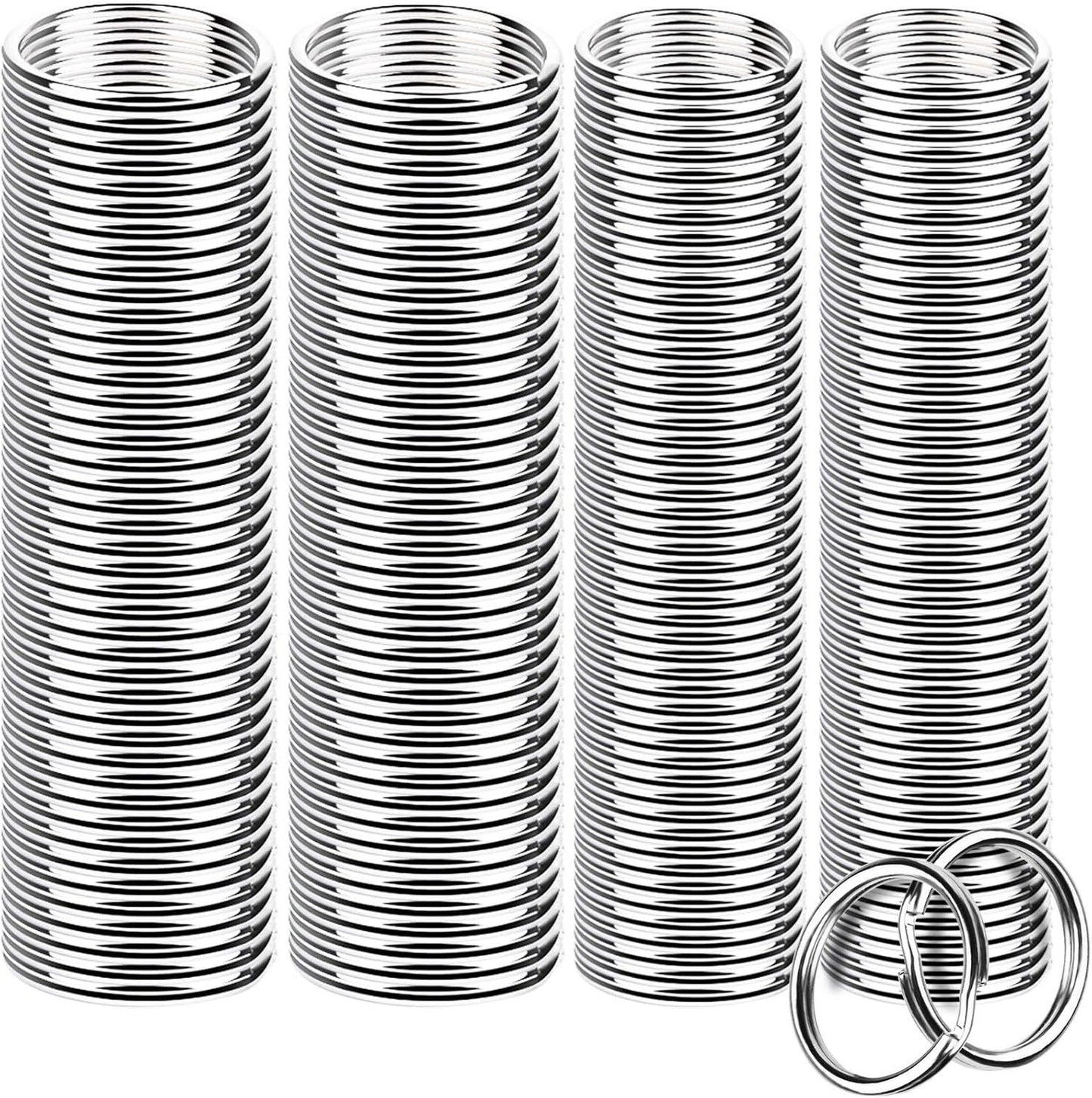 200 Pieces Split Key Rings Bulk or Keychain Key and Art Crats(25 mm /0.98 inch 100pcs ，28 mm /1.1 inch 100pcs)