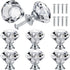 8 Pcs Crystal Cabinet Knobs, Decorative Diamond Shape Crystal Glass Dresser Knobs or Dresser Drawers Cupboard Wardrobe urniture Cabinet Pulls Handles Kitchen Bathroom Bedroom Knob(Silver, 30mm)