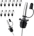 12 Pack Leak-Proo Dust Cap Wine Pourers,Stainless Steel Bottle Pourers or Alcohol, Olive Oil & Syrups- ast, Controlled Pouring,Bar & Home Kitchen Accessories
