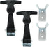 Biaungdo 2 Pcs Rubber Flexible Hood Catch, Black T-Handle Draw Latches with Brackets Stainless Steel T-Handle Hasp for Hood/Tool Box/Vehicle Engine