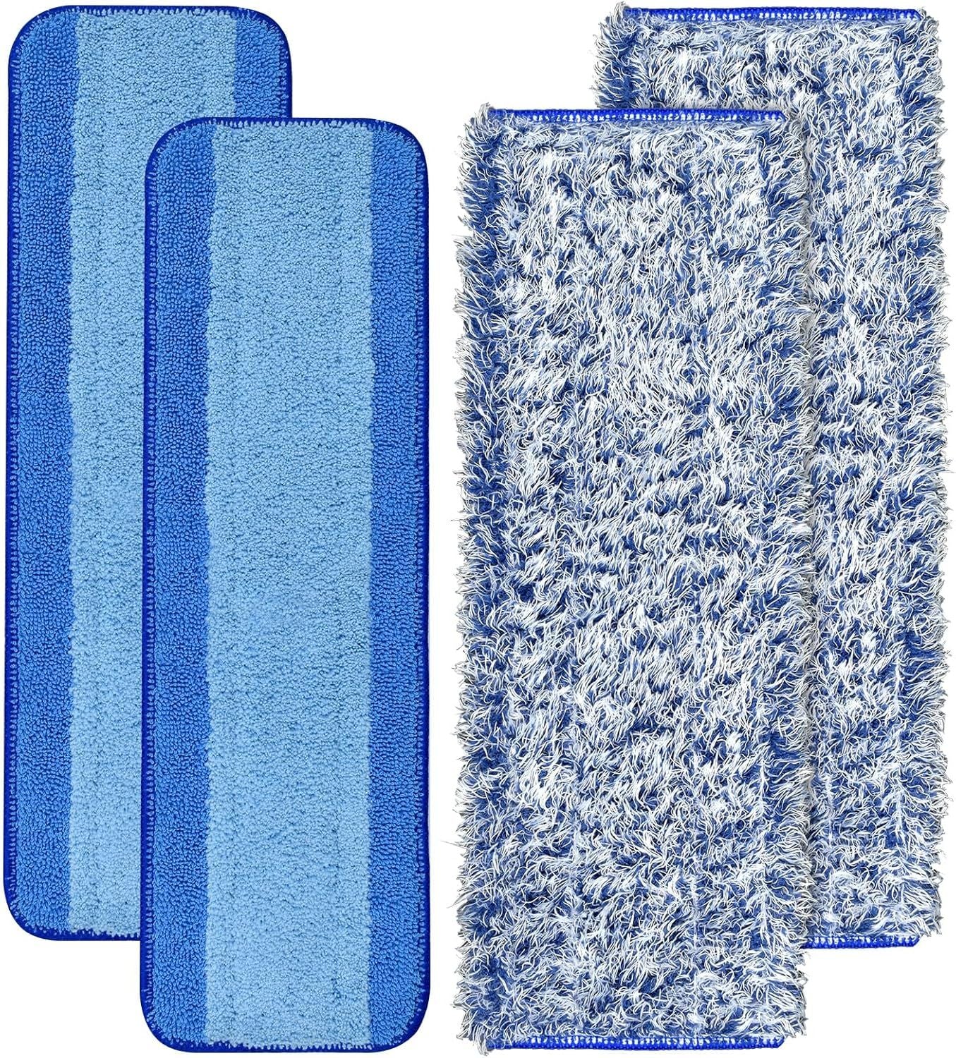 4 Pack Microiber Cleaning Pad or Bona Mop Sae or Hardwood & Hard Surace loors Dry Wet loor Cleaning - Includes 2 Microiber Cleaning Pad and 2 Dusting Pad - Microiber Mop Pads or 18Inch Mop