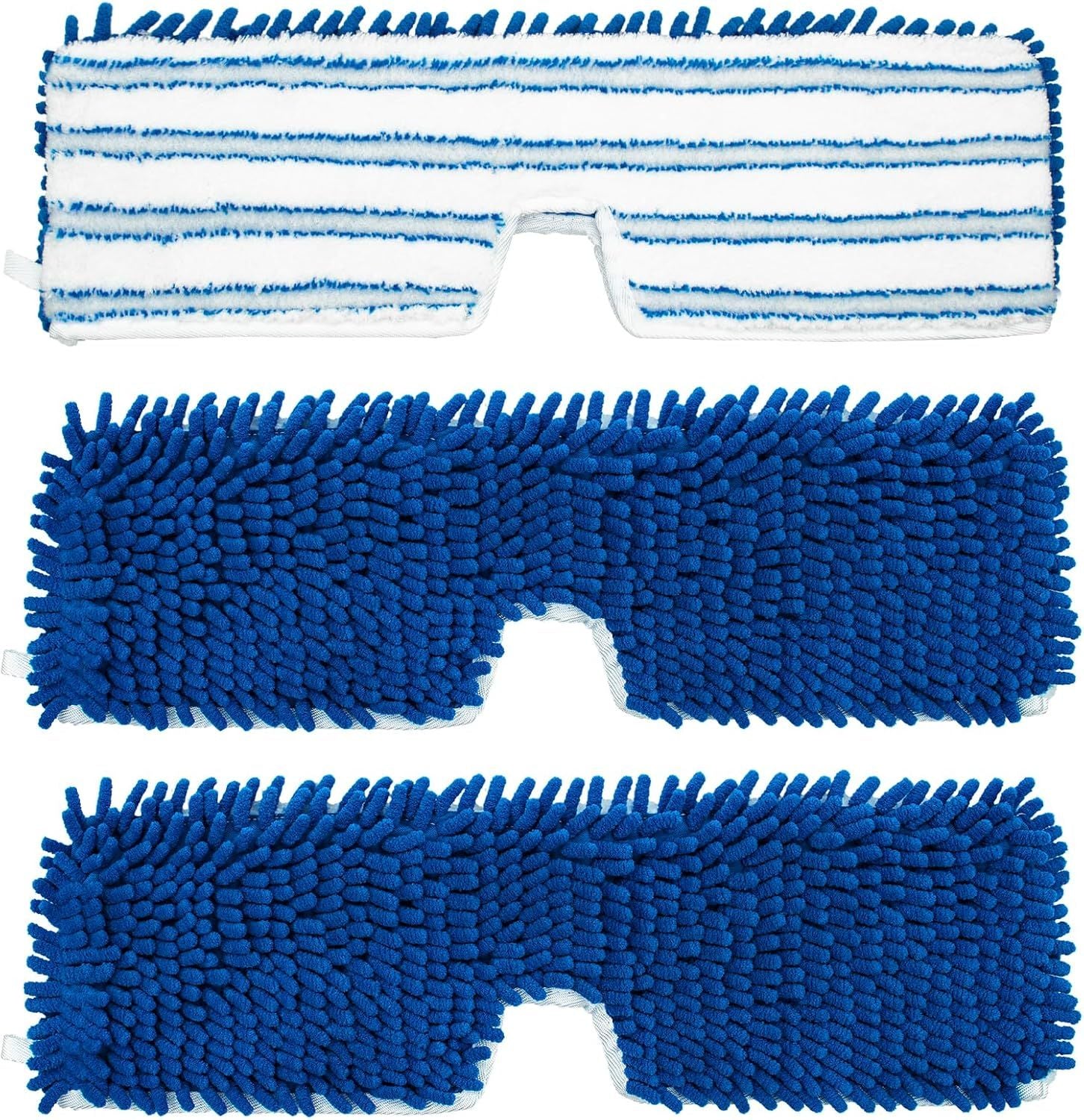 3 Pack Mop Heads Replacements Compatible or Ocedar Dual-Action Microiber lip Mop, Double Sided Mop Replace Head Mop Reills with Microiber & Chenille or Dry Wet Use, Reusable, Machine Washable