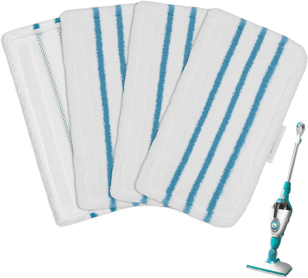 4Pack Steam Mop Pads Replacement or Black+Decker Steam Mop SM1600, SM1610, SM1620, HSM13E1, HSMC1300X, HSMC1321, HSMC1361SG Cleaner Black and Decker Steam Mop Replacement Pads