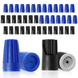 Biaungdo 40 Pcs Black and Blue Waterproof Wire Electrical Connectors, Outdoor Seal Twist Nuts Caps Cable Terminal Electrical Connectors for Outdoor Landscape Light, Irrigation Valves