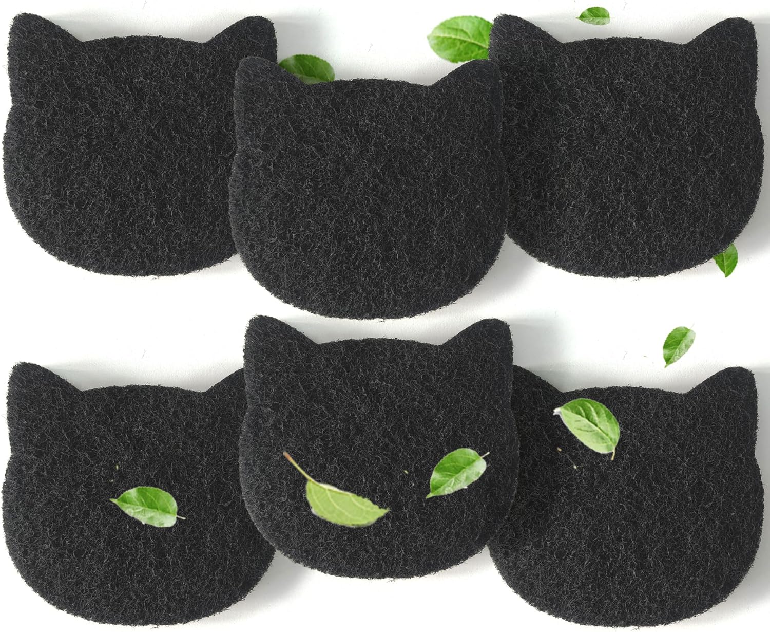 Cat Litter Box Stick-on Activated Charcoal Filters Compatible with Most Cat Litter Box, Universal Activated Carbon Filters to Absorb Odors and Control Damp for Keep Home Fresh (6 Pack)