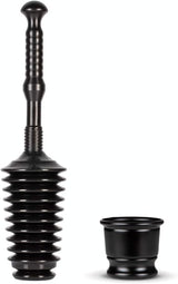 Master Plunger MP500-B3 Heavy Duty Bathroom Toilet Plunger Kit with Short Bucket/Caddy. Equipped with Air Release Valve, Black