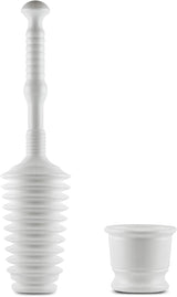 Master Plunger MP500-B4 Heavy Duty Bathroom Toilet Plunger Kit with Short Bucket. Equipped with Air Release Valve, White