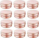 1 oz Aluminum Tin Jar with Screw Cap Refillable Container for Cosmetic, Lip Balm, Cream, Rose Gold 12 Pcs.