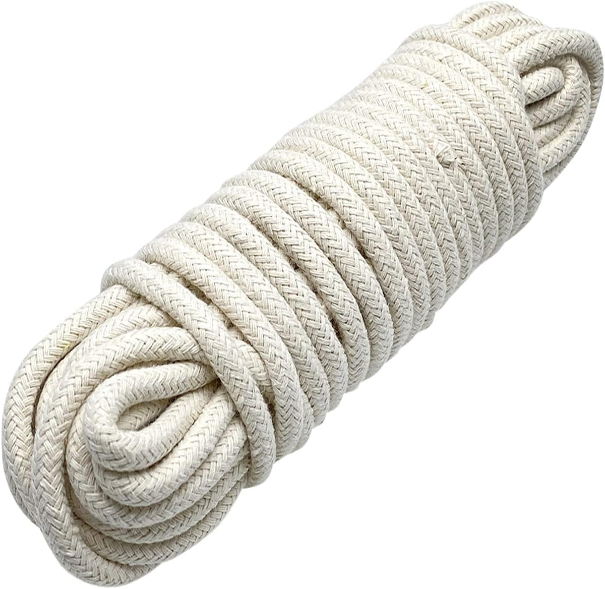 1/4 Inch Natural Cotton Rope, White Craft Clothesline, Used for DIY Rope Baskets, Handicrafts, Candle Wicks, etc, 6MM, 52 Feet.