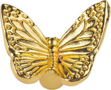 3 Pack Butterfly Shape Drawer Pulls - Stylish Kitchen Cabinet & Kid's Room Dresser Drawer Knobs - Modern Gold Dresser Knobs & Door/Window Pull Handles