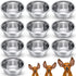 10 Pcs 8 Cup Metal Dog Bowls Stainless Steel Thickened Food Bowls Travel Kennel Food and Water Dish for Medium Large Size Dogs Cats, 64 Oz, Dishwasher Safe