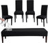 FORCHEER Dining Chair Covers and Bench Covers Set Waterproof Black Jacquard 4 Dining Room Chair and Bench Slipcover Washable