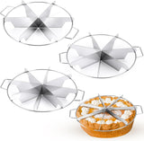 3 Pieces 8-cut, 7-cut and 6-cut Pie Cutter 10.6 Inches Diameter Stainless Steel Pie Slicer Rust Proof Cake Divider with Side Handle Pie Cutter Press for Commercial Home