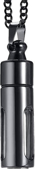 Portable Stainless Steel Glass Container Tube Urn Keepsake Cremation Ashes Memorial Pendant for Men Women