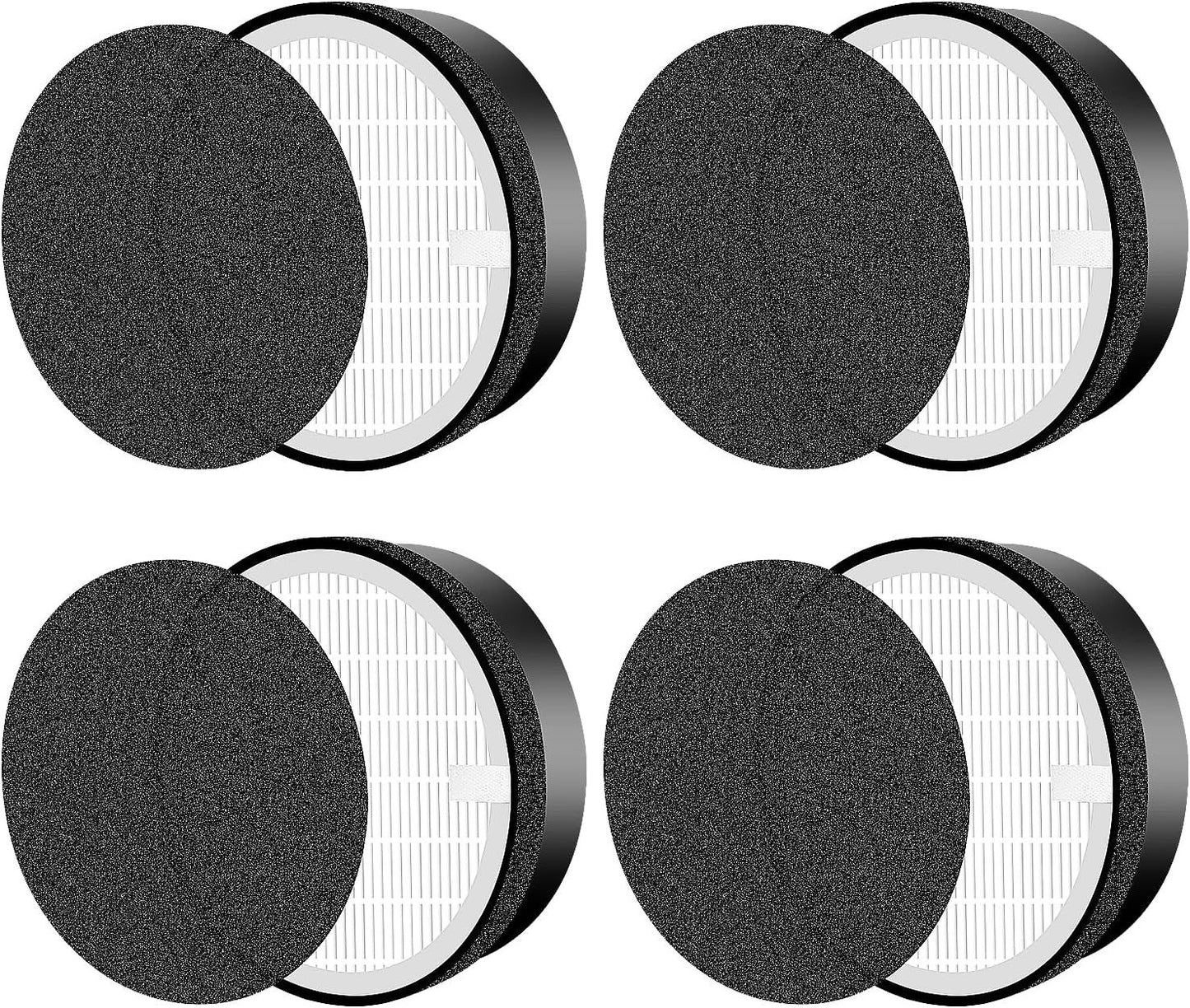 or LEVOIT LV-H132 Replacement ilters, Compatible with  LV-H132 3-in-1 Nylon Pre-ilter, High-Eiciency Activated Carbon True ilters, Part LV-H132-R, 4 Pack