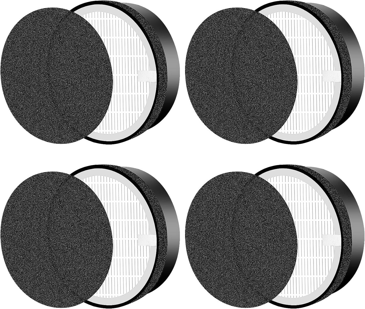 or LEVOIT LV-H132 Replacement ilters, Compatible with  LV-H132 3-in-1 Nylon Pre-ilter, High-Eiciency Activated Carbon True ilters, Part LV-H132-R, 4 Pack
